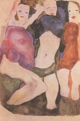 Egon Schiele Three Girls (mk12) oil painting picture
